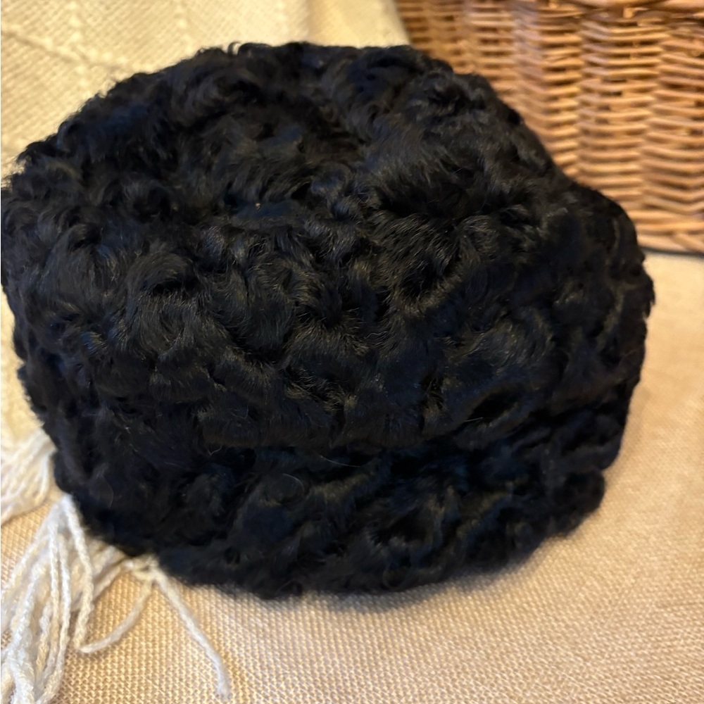 Genuine fur pillbox hat
